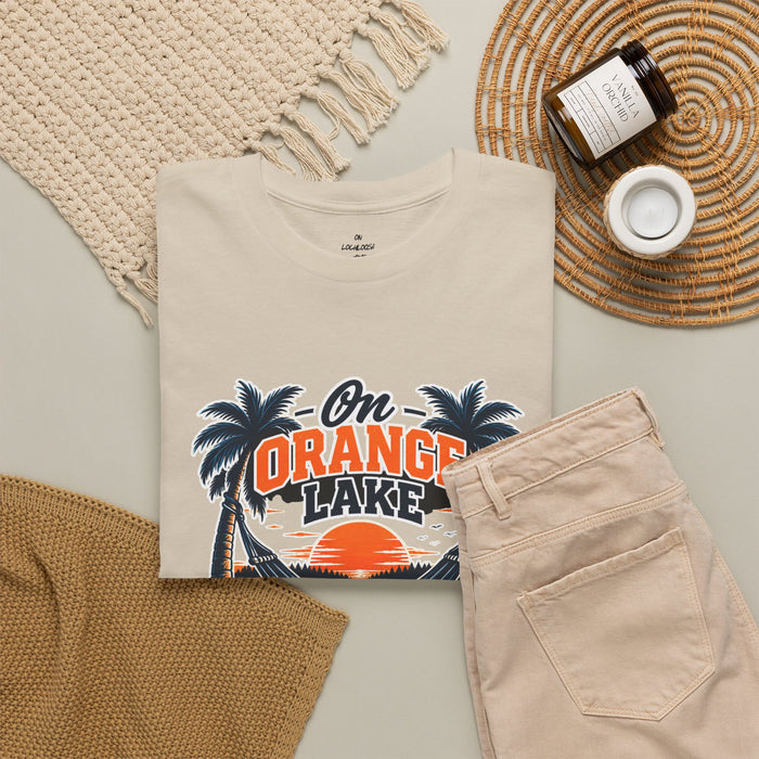 On Orange Lake Sunset T-Shirt — Tropical Palm Beach Vacation Tee