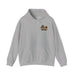 On Lochloosa Time hoodie, front view with small chest logo, in Sport Grey