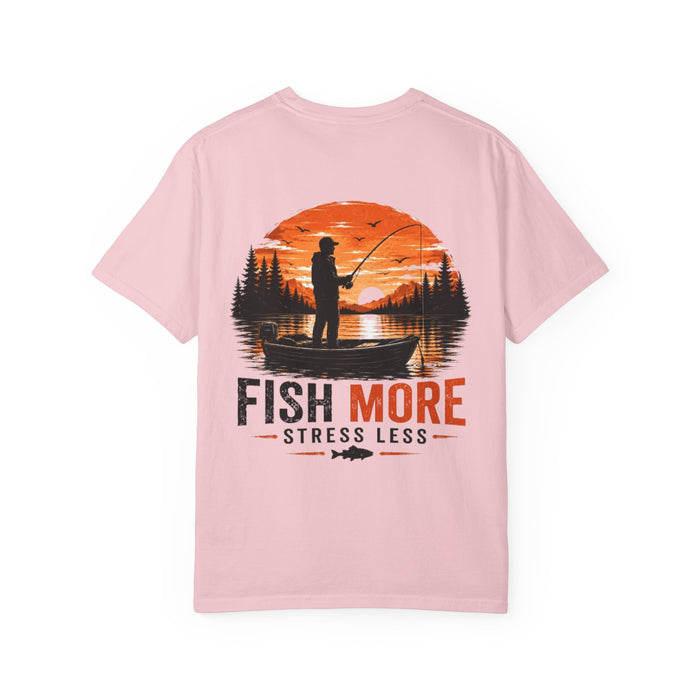Fish More Stress Less Shirt – Sunset Fishing Tee