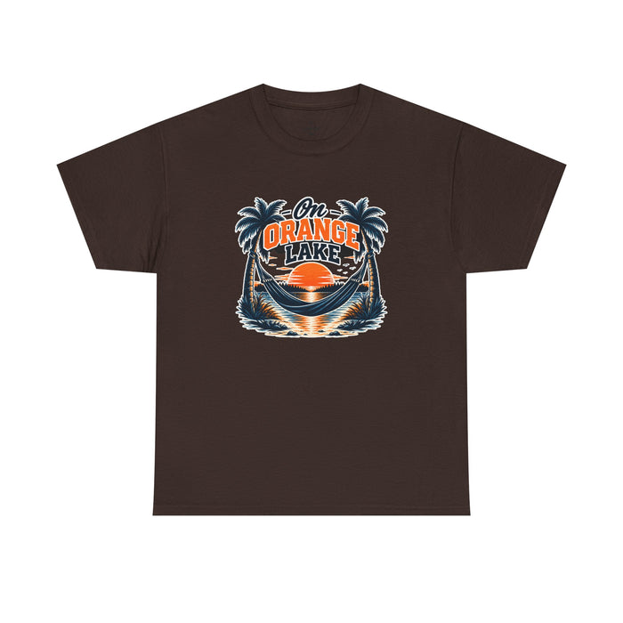 On Orange Lake Sunset T-Shirt — Tropical Palm Beach Vacation Tee