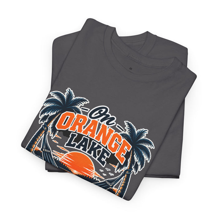 On Orange Lake Sunset T-Shirt — Tropical Palm Beach Vacation Tee