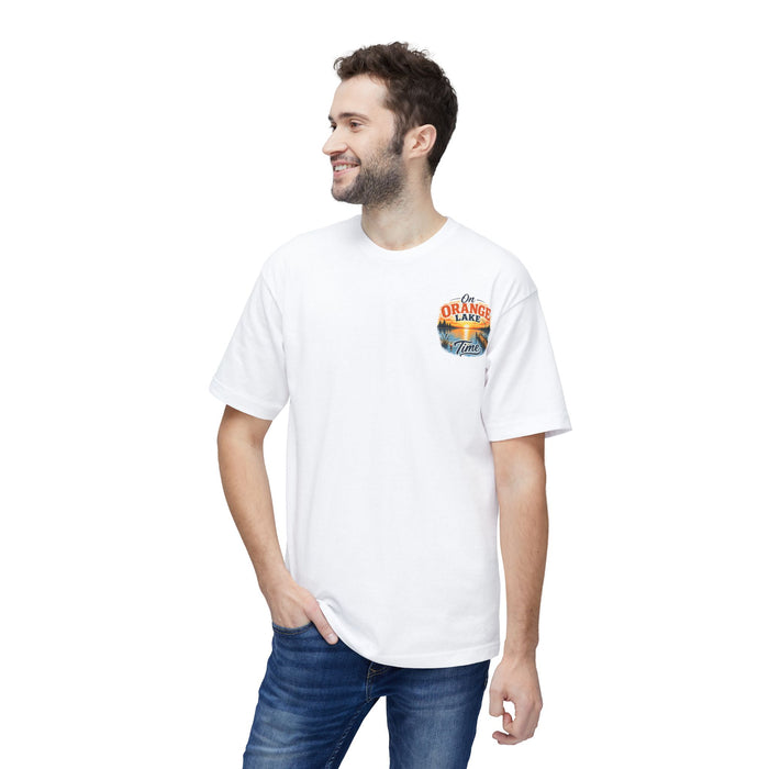 Lake T-Shirt — "On Orange Lake Time" Sunset Graphic Tee