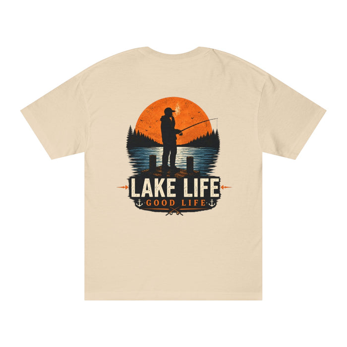 Lake Life Fishing Shirt – Good Life Retro Sunset Tee