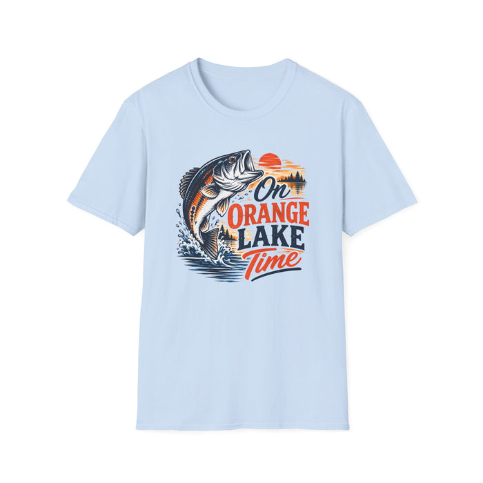 Fishing T-Shirt — "On Orange Lake Time" Bass Graphic Tee