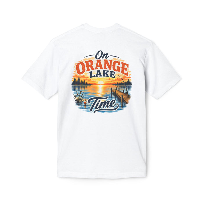 Lake T-Shirt — "On Orange Lake Time" Sunset Graphic Tee