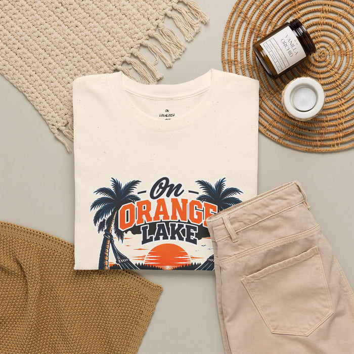 On Orange Lake Sunset T-Shirt — Tropical Palm Beach Vacation Tee