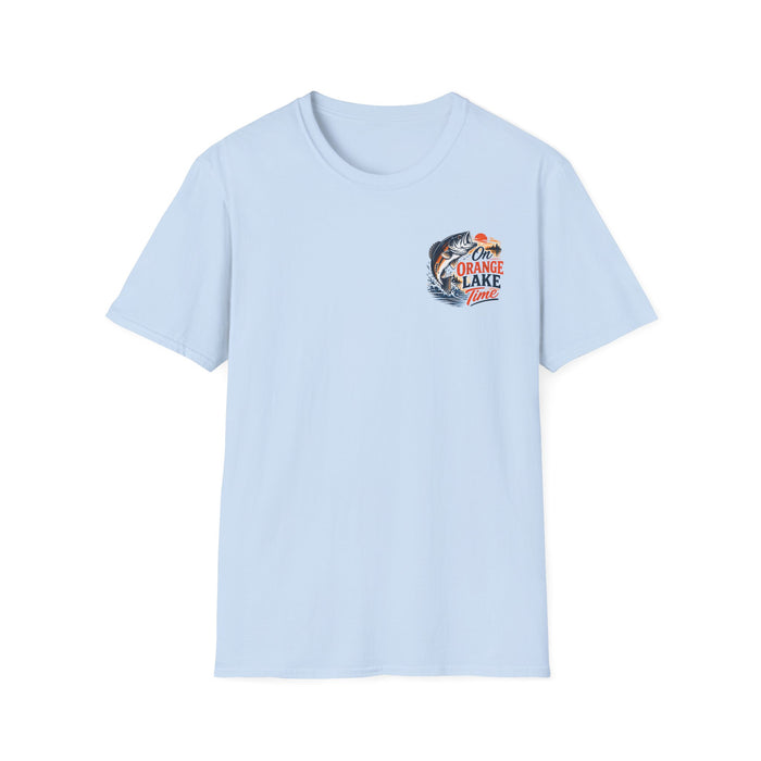 Lake Fishing T-Shirt — "On Orange Lake Time" Graphic Tee