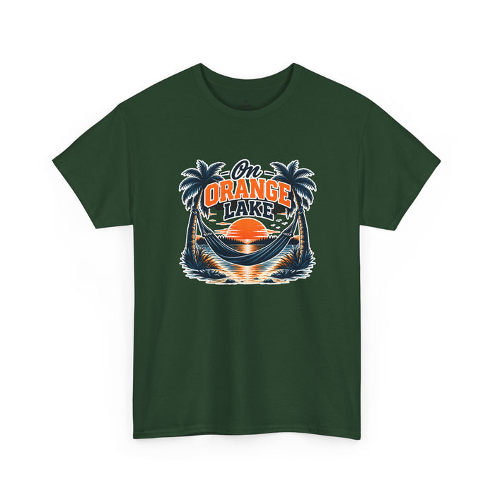 On Orange Lake Sunset T-Shirt — Tropical Palm Beach Vacation Tee