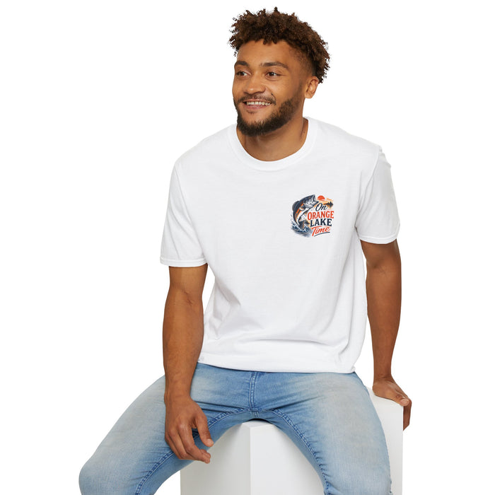 Lake Fishing T-Shirt — "On Orange Lake Time" Graphic Tee