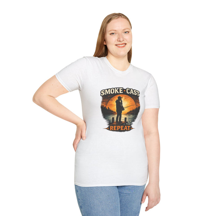 Smoke Cast Fishing Shirt – Vintage Sunset Angler Tee