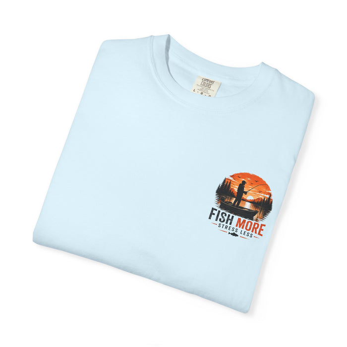 Fish More Stress Less Shirt – Sunset Fishing Tee