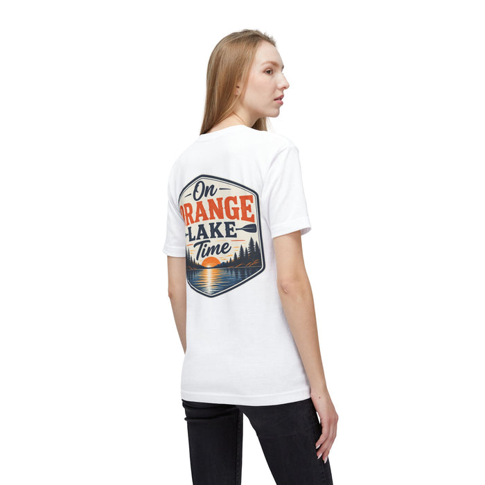 On Orange Lake Time T-Shirt — Lake Sunset Cabin Vibes
