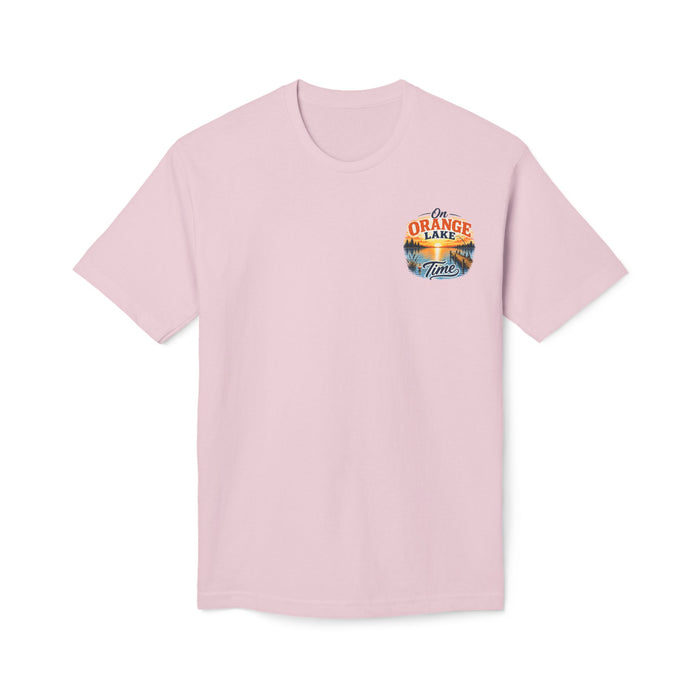 Lake T-Shirt — "On Orange Lake Time" Sunset Graphic Tee