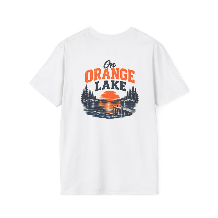 On Orange Lake T-Shirt — Sunset Lake Graphic Tee
