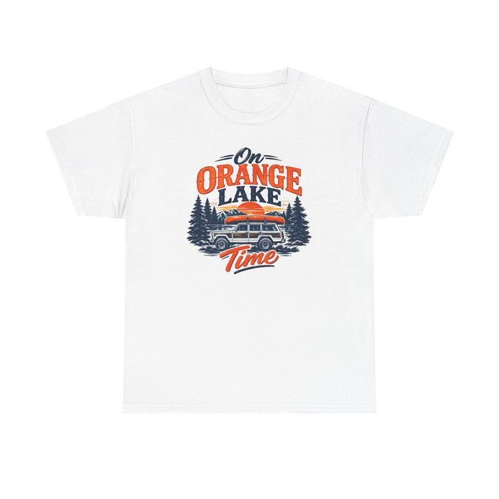 On Orange Lake Time T-Shirt — Vintage Camper Lake Life Tee