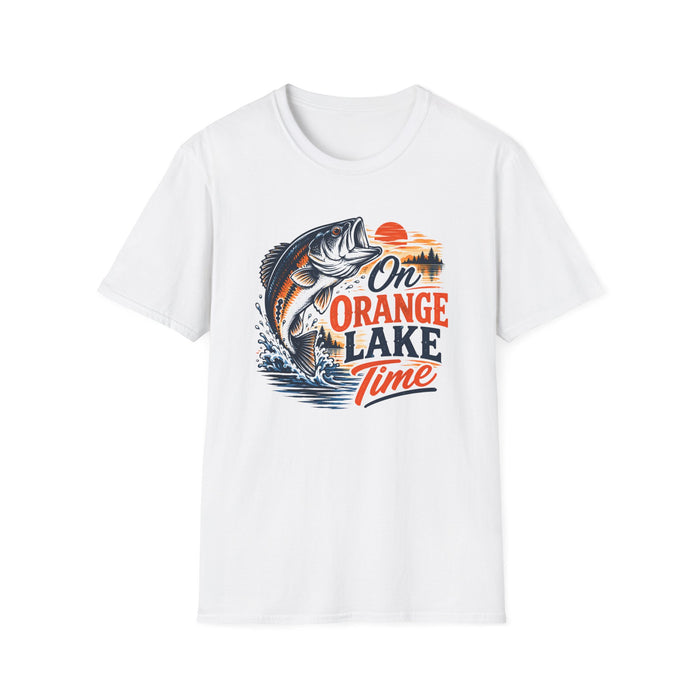 Fishing T-Shirt — "On Orange Lake Time" Bass Graphic Tee