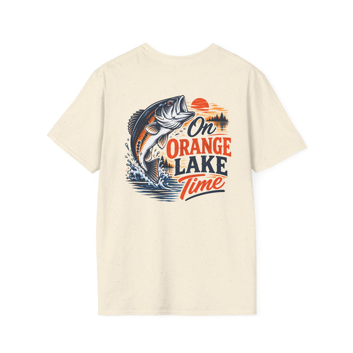 Lake Fishing T-Shirt — "On Orange Lake Time" Graphic Tee