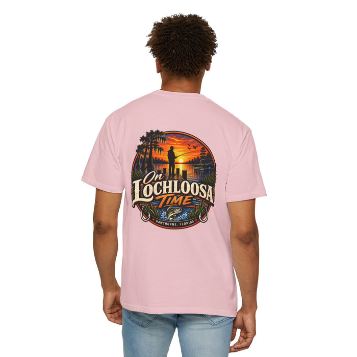 Lochloosa Time Fishing T-Shirt — Sunset Bass Fishing Graphic Tee