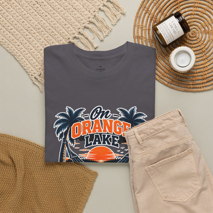 On Orange Lake Sunset T-Shirt — Tropical Palm Beach Vacation Tee