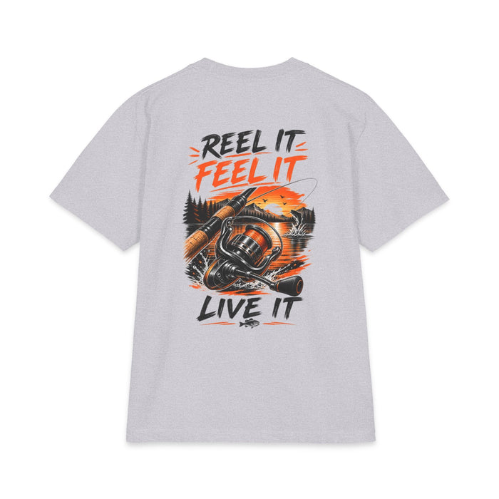 fishing t-shirt for anglers, Reel It, Feel It, Live It Fishing T-Shirt