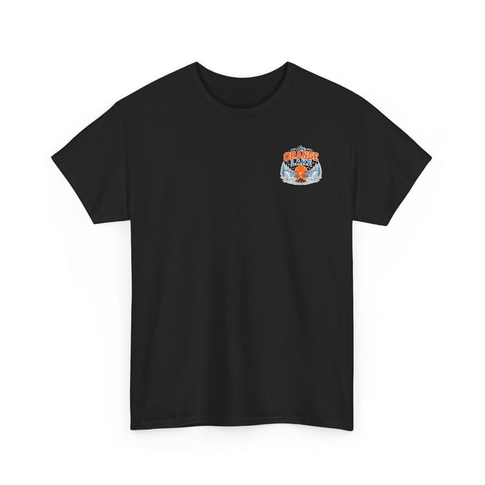Lakefront Camping T-Shirt — "On Orange Lake" Vintage Sunset Tee