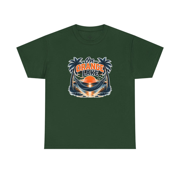 On Orange Lake Sunset T-Shirt — Tropical Palm Beach Vacation Tee