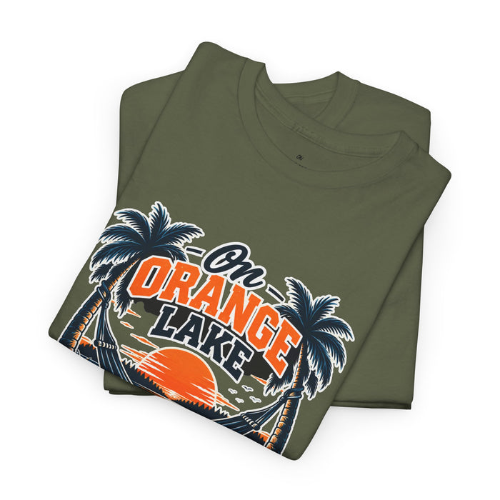 On Orange Lake Sunset T-Shirt — Tropical Palm Beach Vacation Tee