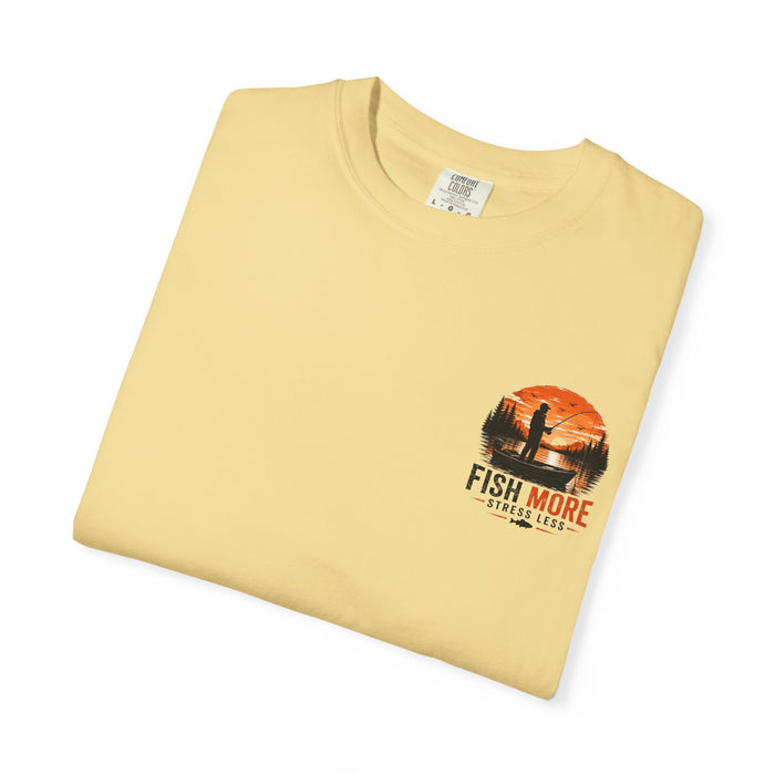 Fish More Stress Less Shirt – Sunset Fishing Tee