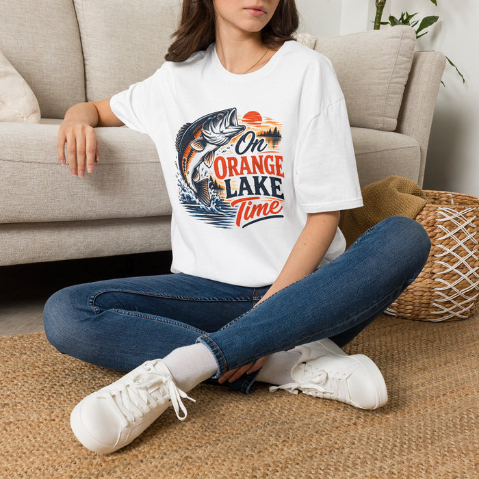 Fishing T-Shirt — "On Orange Lake Time" Bass Graphic Tee