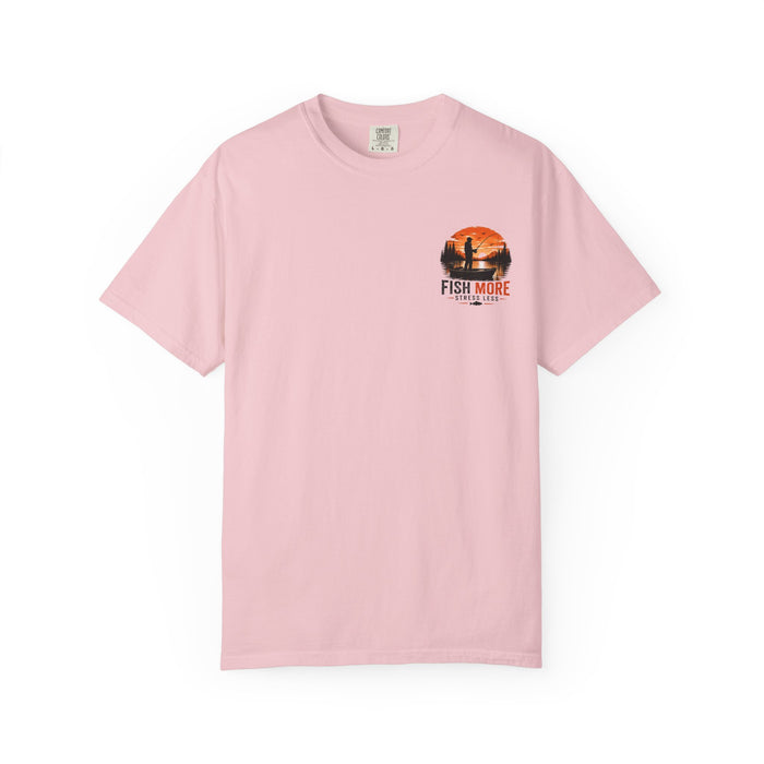 Fish More Stress Less Shirt – Sunset Fishing Tee