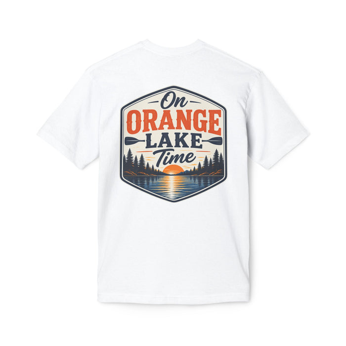 On Orange Lake Time T-Shirt — Lake Sunset Cabin Vibes