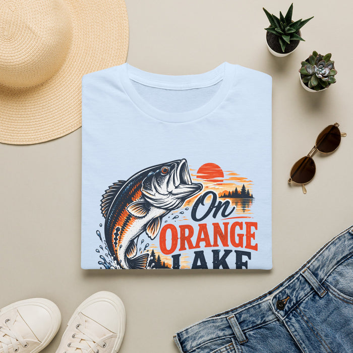 Fishing T-Shirt — "On Orange Lake Time" Bass Graphic Tee
