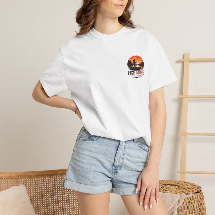 Fish More Stress Less Shirt – Sunset Fishing Tee