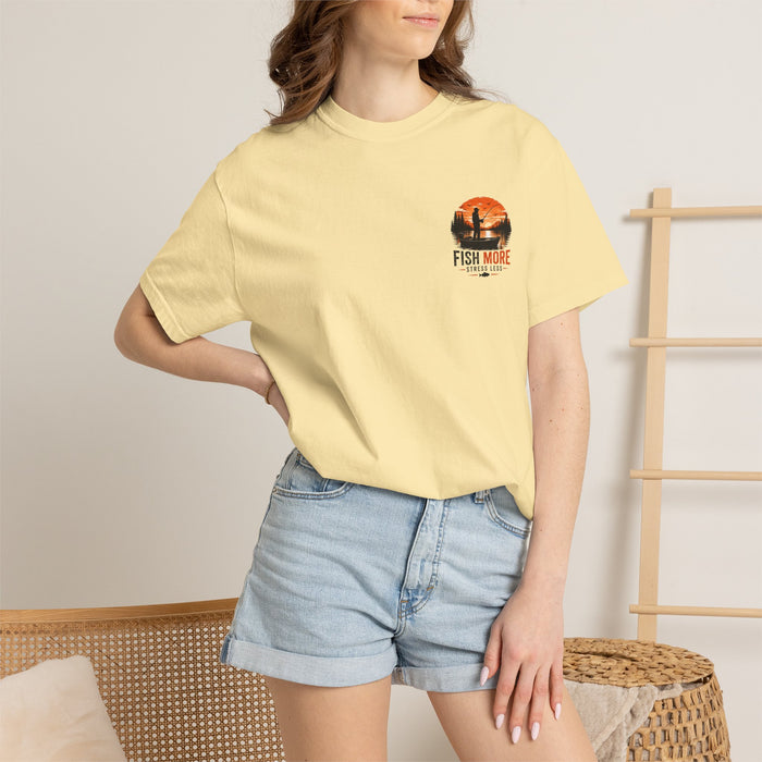 Fish More Stress Less Shirt – Sunset Fishing Tee