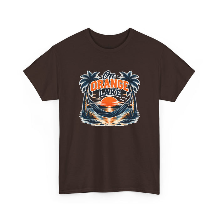 On Orange Lake Sunset T-Shirt — Tropical Palm Beach Vacation Tee