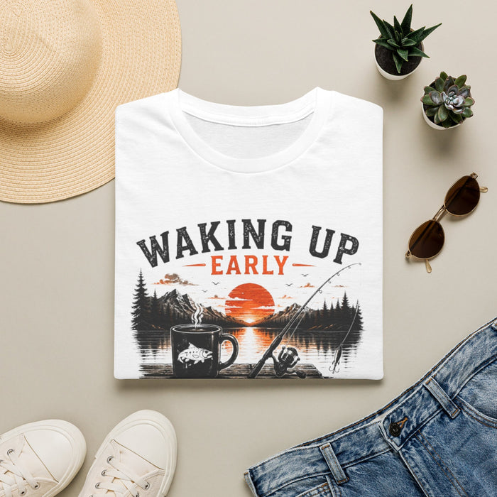 Fishing Sunrise T-Shirt — "Waking Up Early Is Part of the Game"