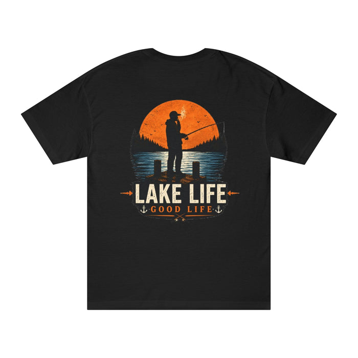 Lake Life Fishing Shirt – Good Life Retro Sunset Tee