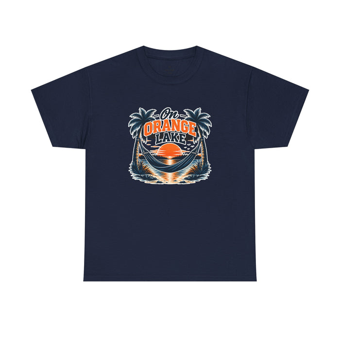 On Orange Lake Sunset T-Shirt — Tropical Palm Beach Vacation Tee