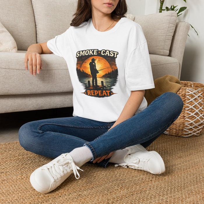 Smoke Cast Fishing Shirt – Vintage Sunset Angler Tee