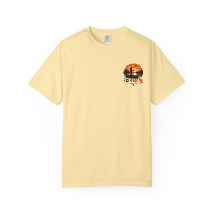 Fish More Stress Less Shirt – Sunset Fishing Tee