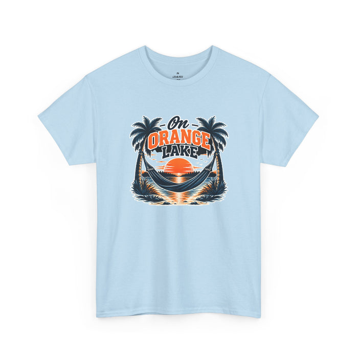 On Orange Lake Sunset T-Shirt — Tropical Palm Beach Vacation Tee