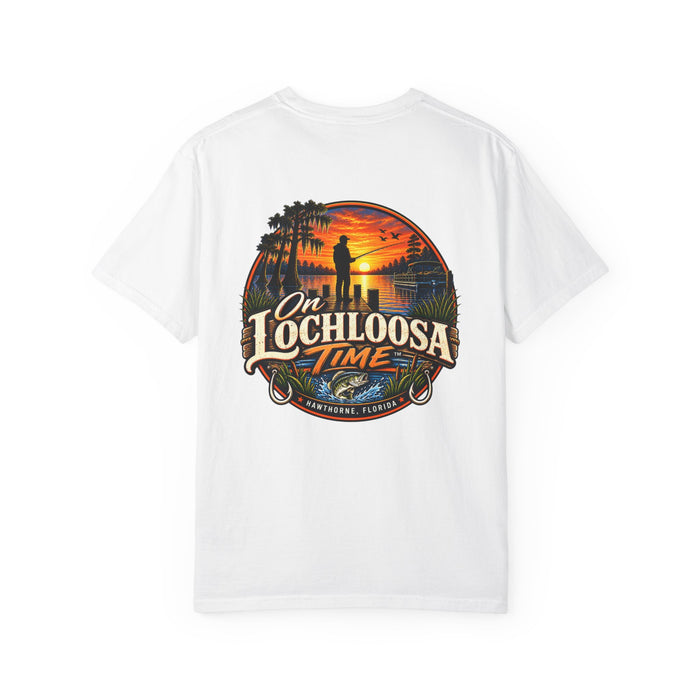Lochloosa Time Fishing T-Shirt — Sunset Bass Fishing Graphic Tee