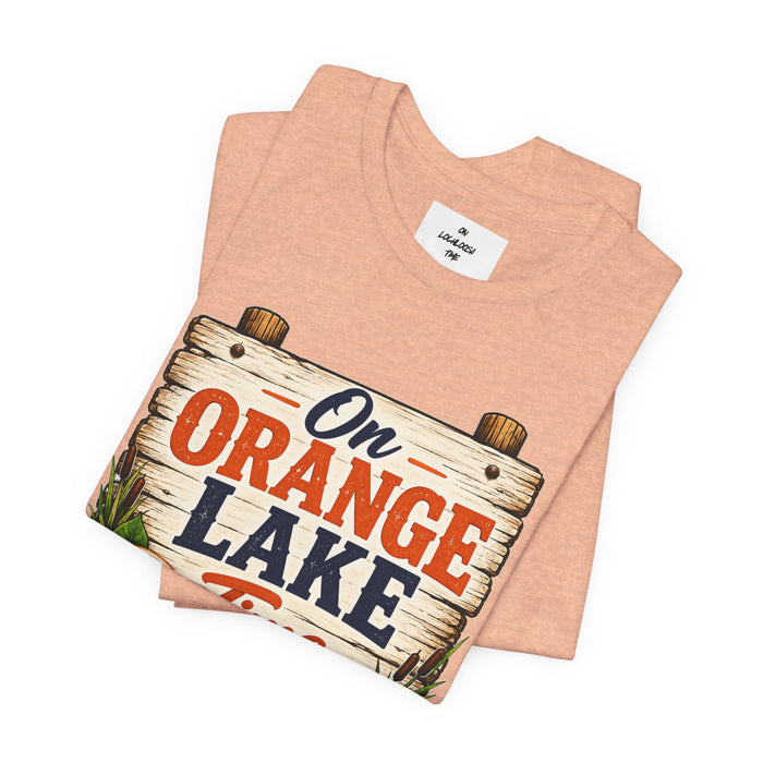 On Orange Lake Time T‑Shirt — Vintage Lakeside Orange Slice Tee