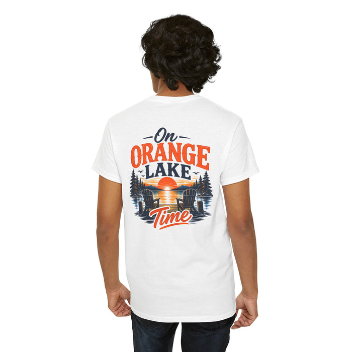 Lake T-Shirt – "On Orange Lake Time" Sunset Graphic Tee
