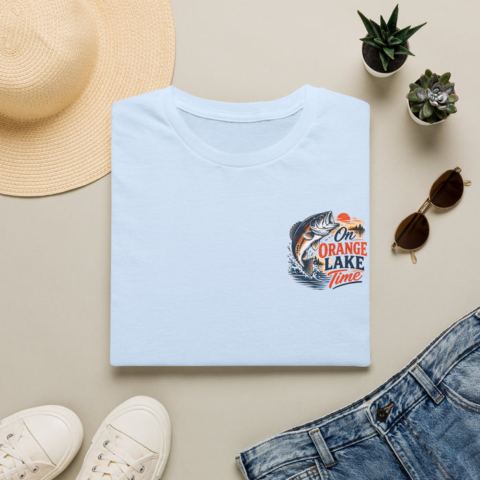 Lake Fishing T-Shirt — "On Orange Lake Time" Graphic Tee