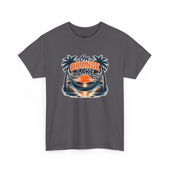 On Orange Lake Sunset T-Shirt — Tropical Palm Beach Vacation Tee
