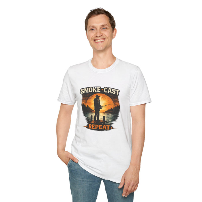 Smoke Cast Fishing Shirt – Vintage Sunset Angler Tee