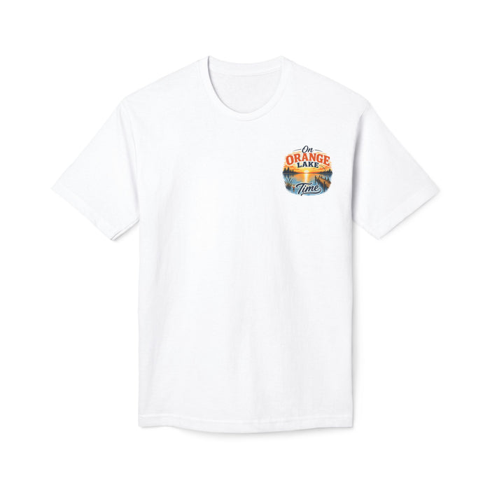 Lake T-Shirt — "On Orange Lake Time" Sunset Graphic Tee