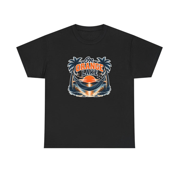 On Orange Lake Sunset T-Shirt — Tropical Palm Beach Vacation Tee