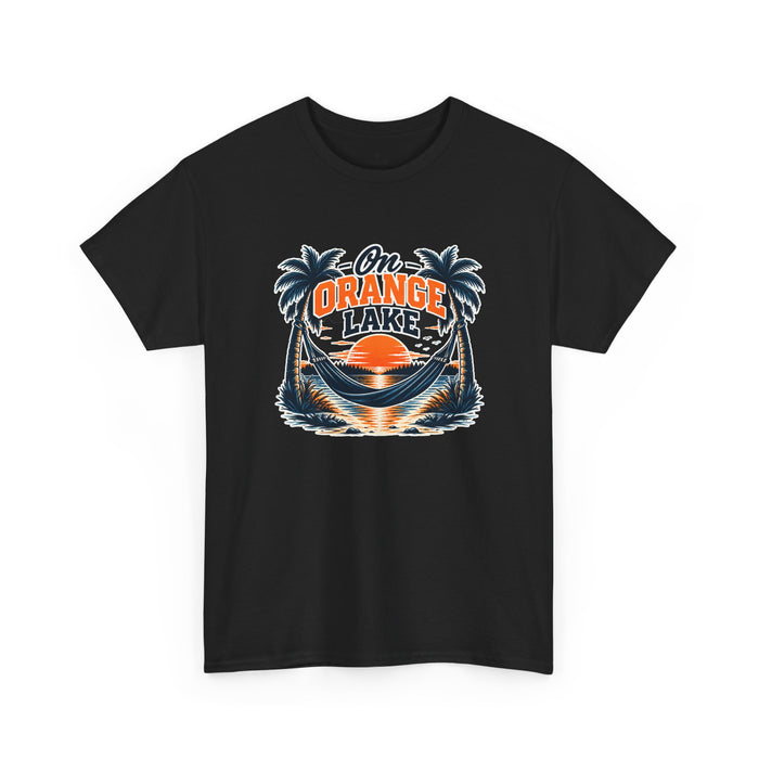 On Orange Lake Sunset T-Shirt — Tropical Palm Beach Vacation Tee
